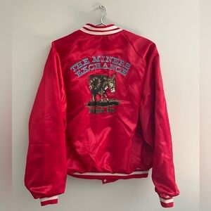 Vintage Dunbrooke Red Satin Bomber Jacket